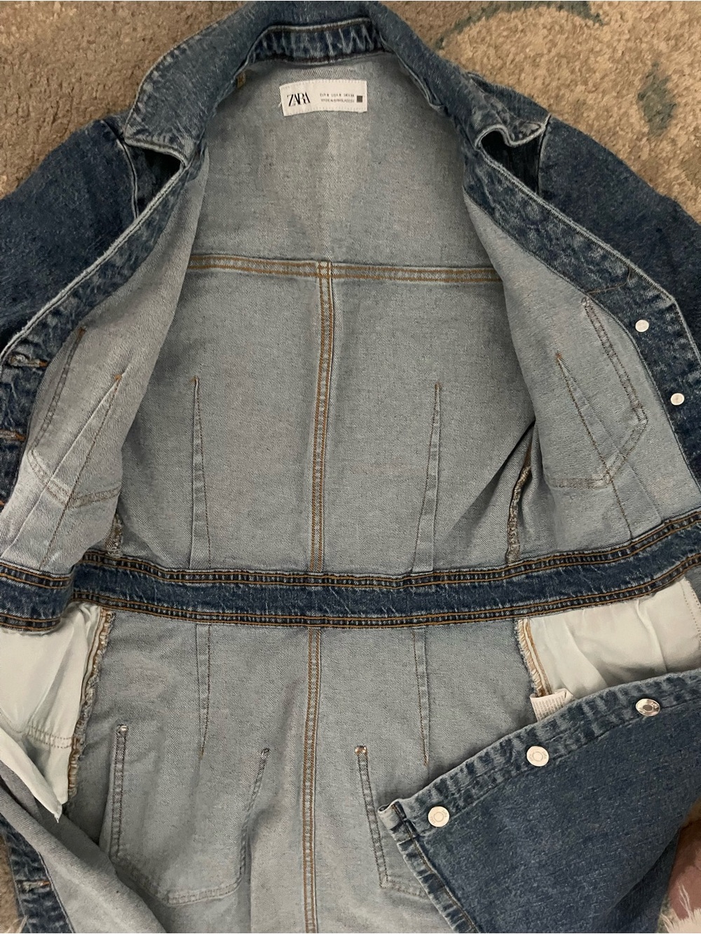 Zara denim button front short sleeve dress. Size sm - Picture 11 of 16